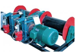 Double drum winch used for mining operations